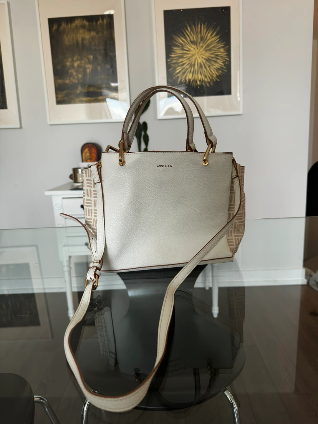 Anne Klein White Tote Bag