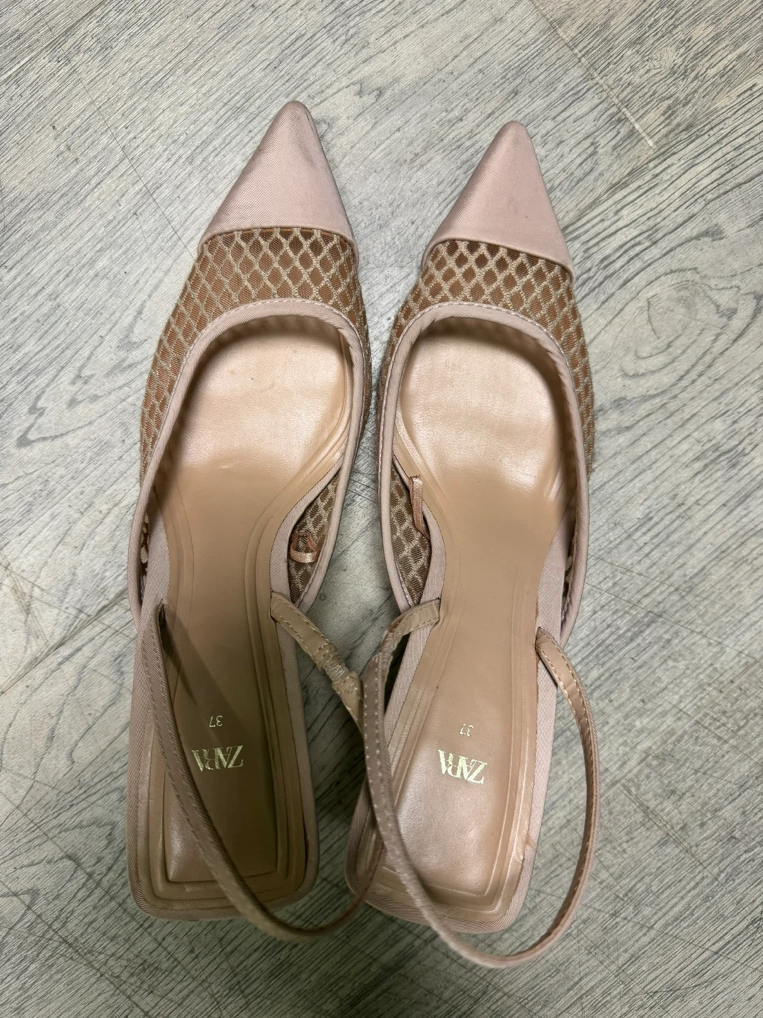 ZARA Women's Mesh Pointed Toe Heels Size 37