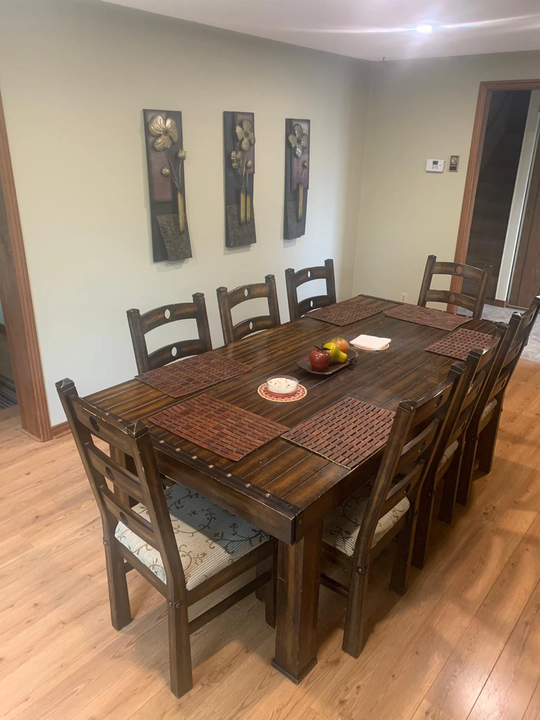 Wooden Dining Table with 8 Chairs