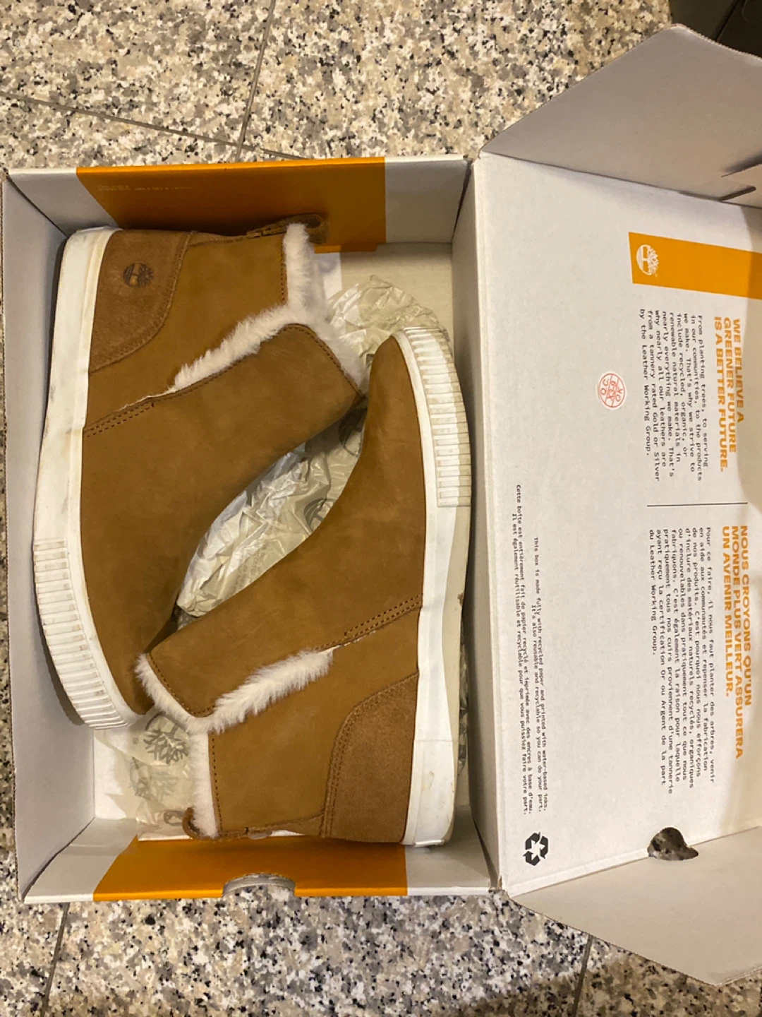 Timberland Brown Suede Fur Lined Boots