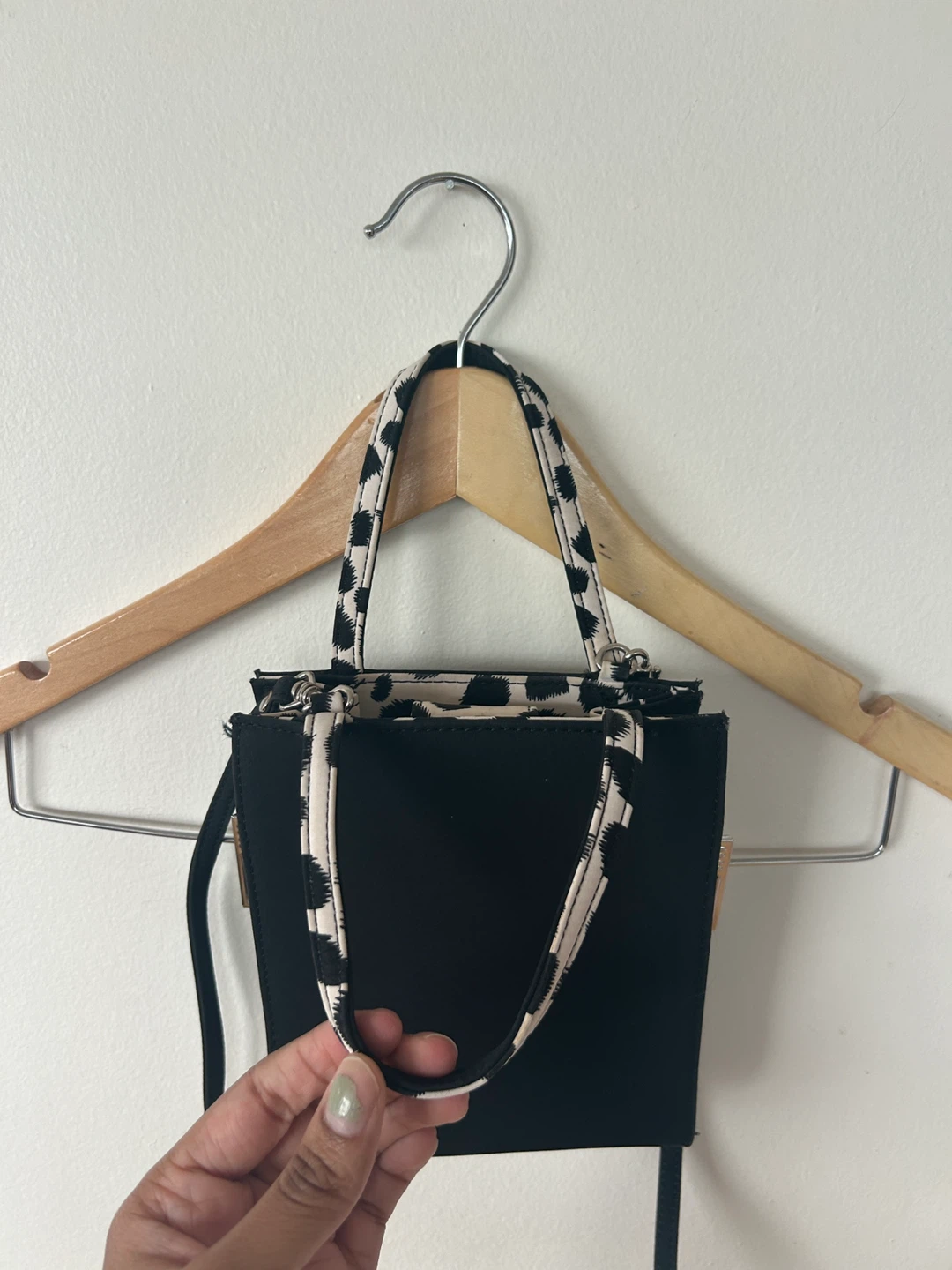 MOVING SALE - Side Bag with Cow print interior