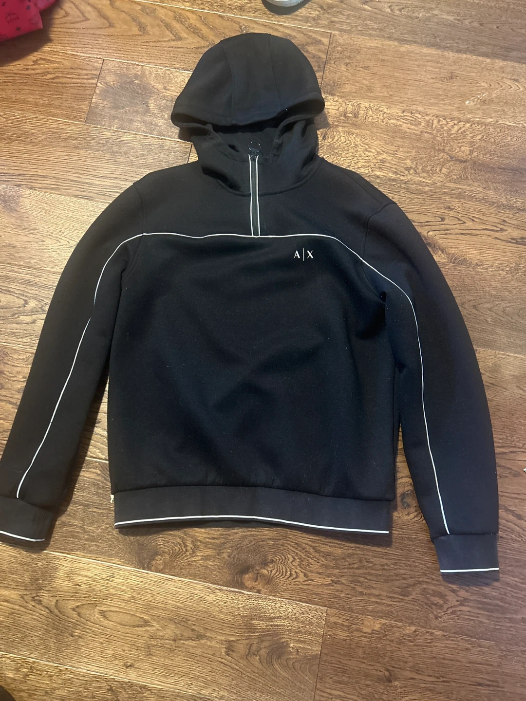 Armani Exchange Black 1/4 Zip Hoodie