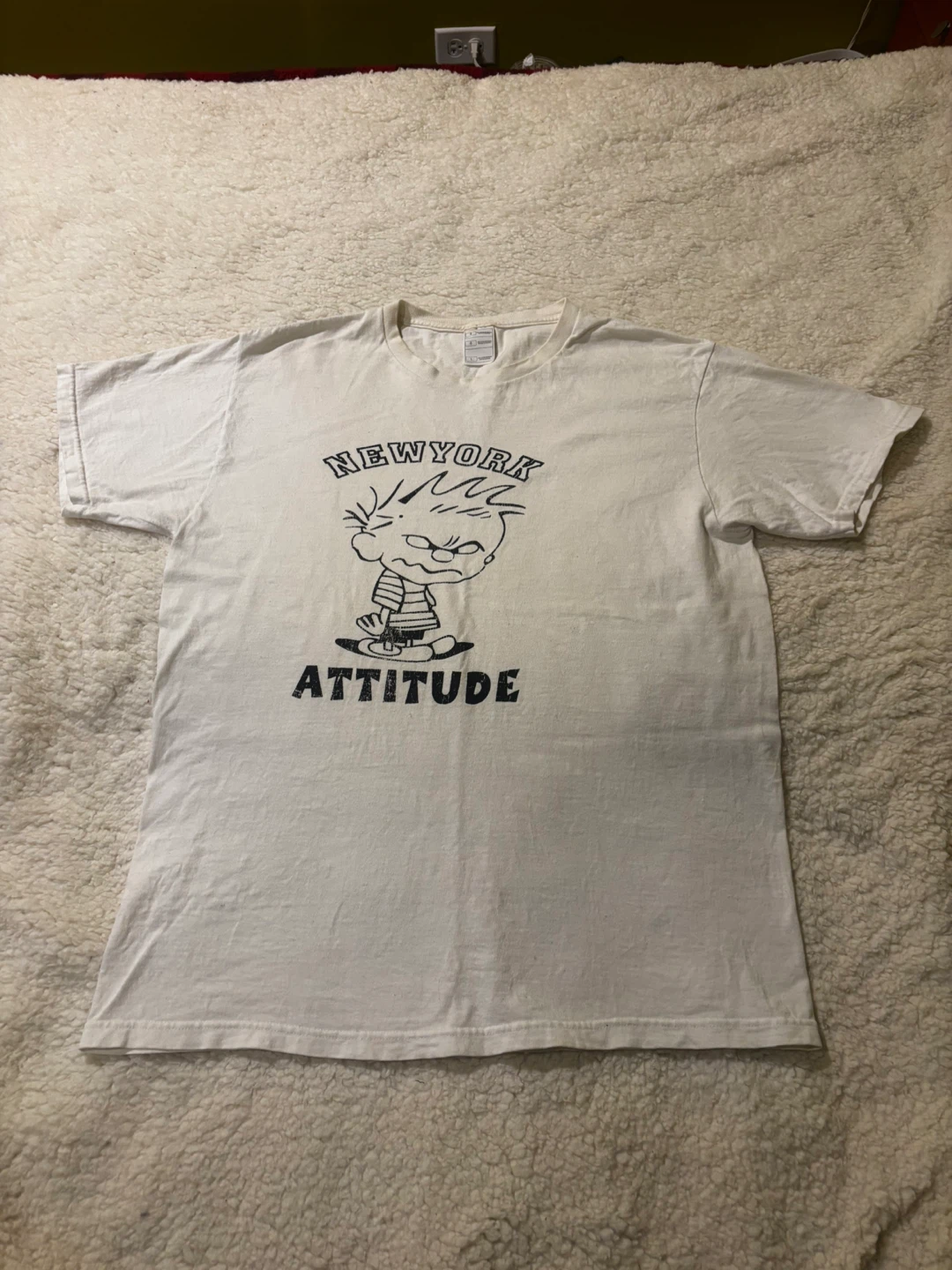 White New York Attitude Graphic T-Shirt