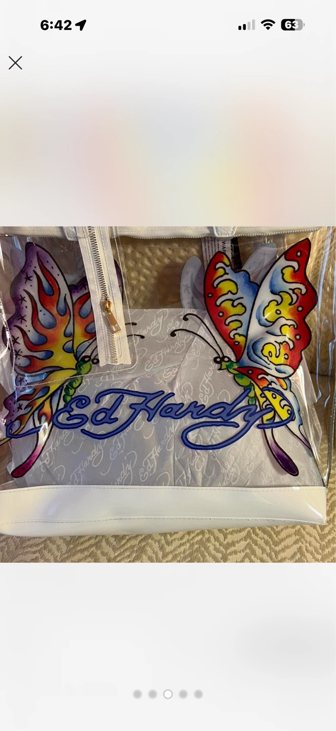 Ed Hardy Purple Butterfly Tote Bag - photo 3
