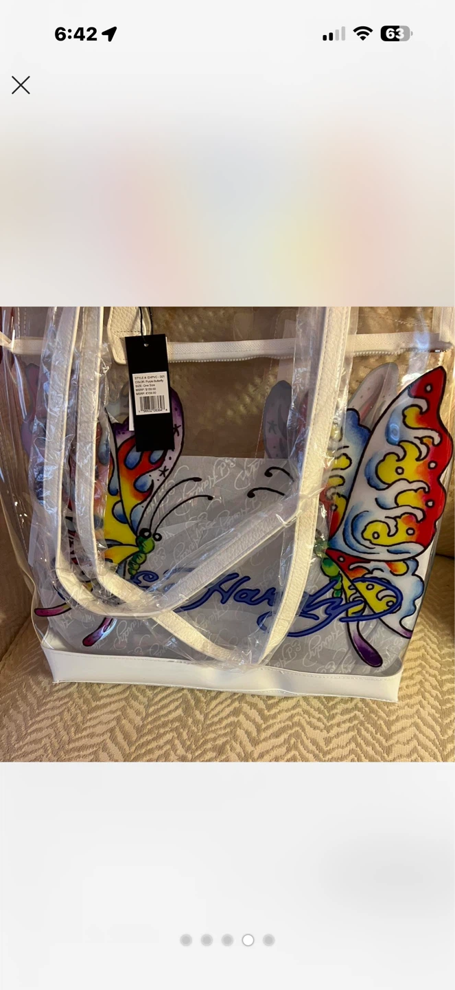 Ed Hardy Purple Butterfly Tote Bag - photo 4