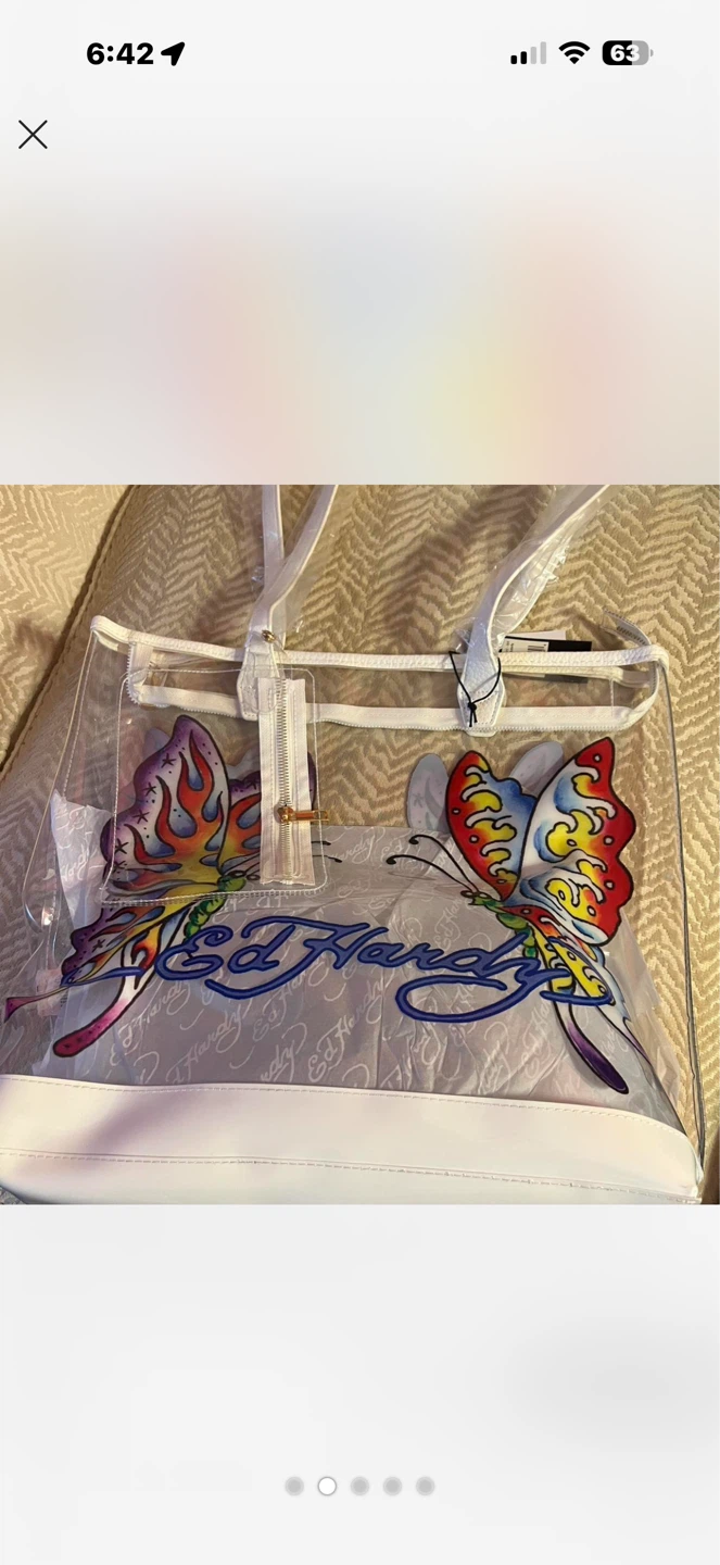Ed Hardy Purple Butterfly Tote Bag - photo 2