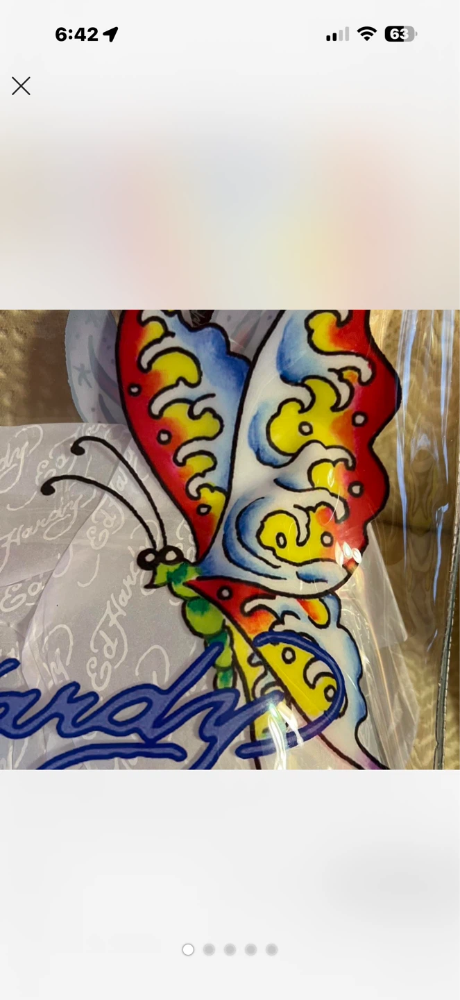Ed Hardy Purple Butterfly Tote Bag
