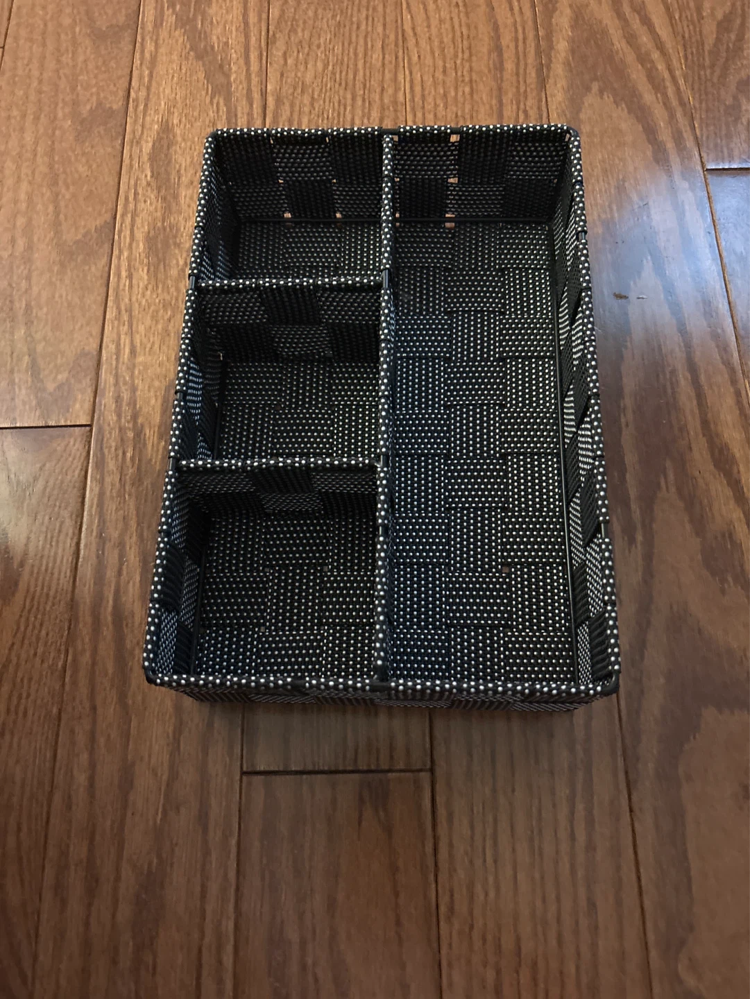 Black and White Woven Organizer Tray