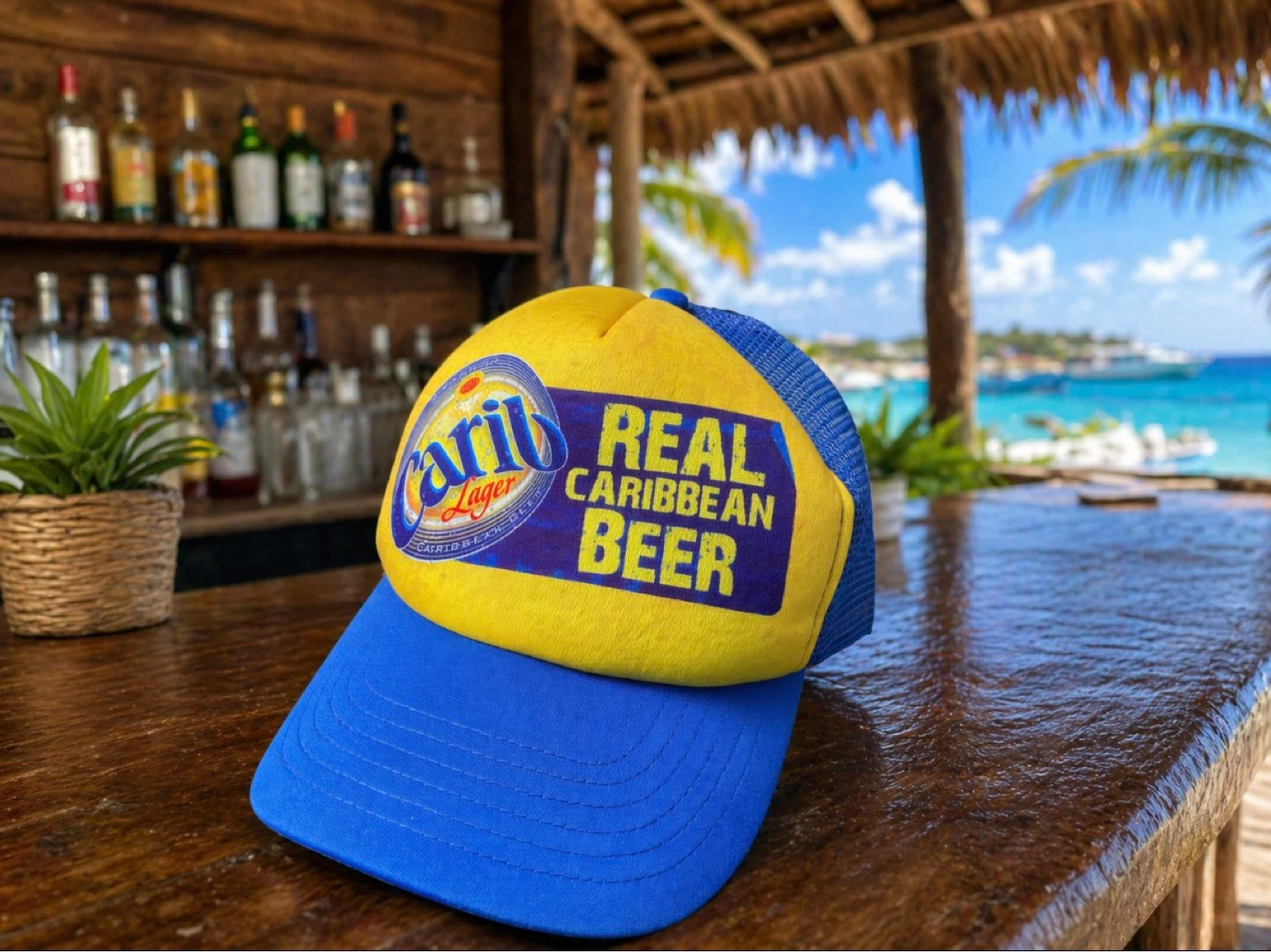 Carib Lager Trucker Hat Caribbean beer