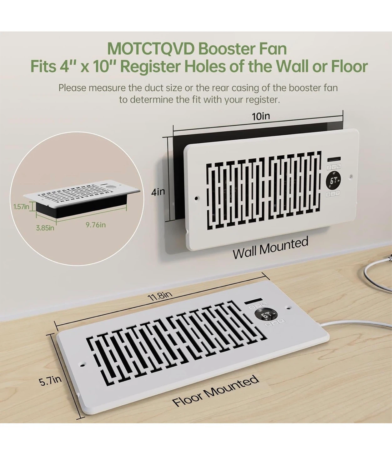 Smart Register Booster Fan - Improve Home Airflow RB4 - photo 2