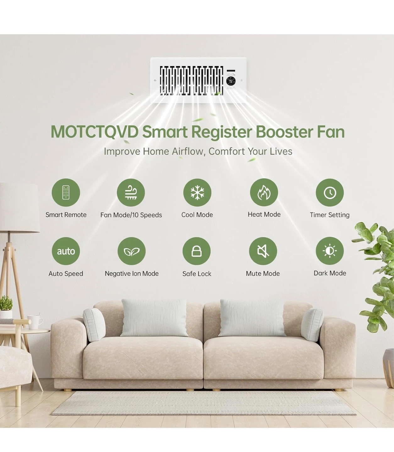 Smart Register Booster Fan - Improve Home Airflow RB4 - photo 3