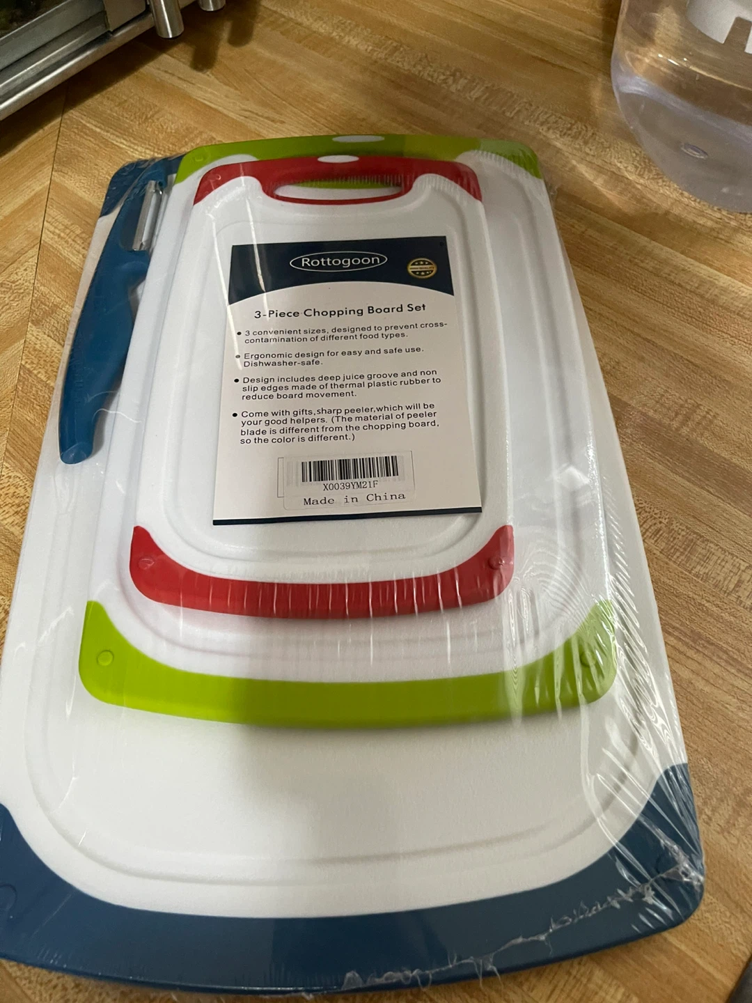 Rottogoon 3-Piece Chopping Board Set with Peeler