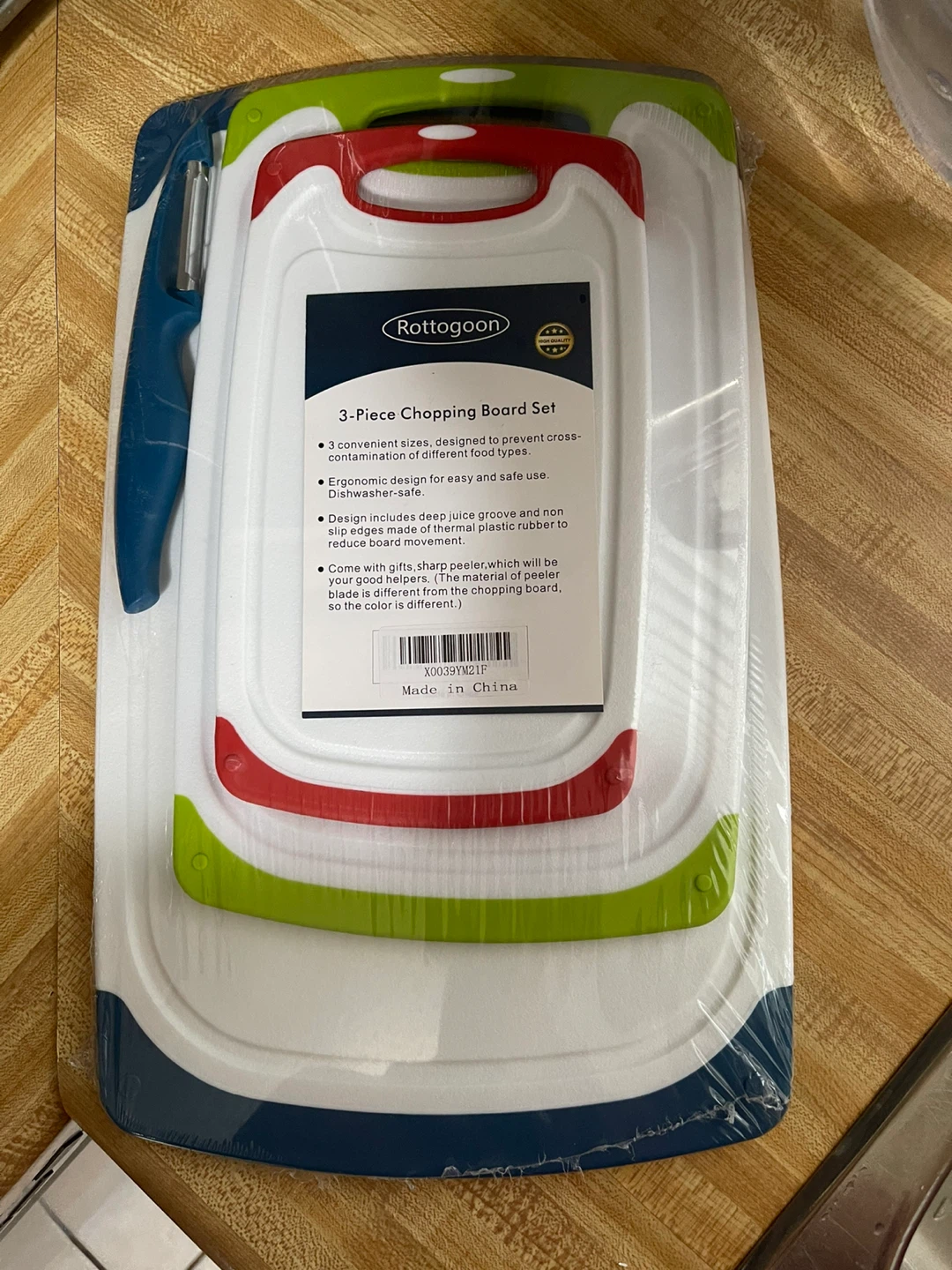 Rottogoon 3-Piece Chopping Board Set with Peeler - photo 2