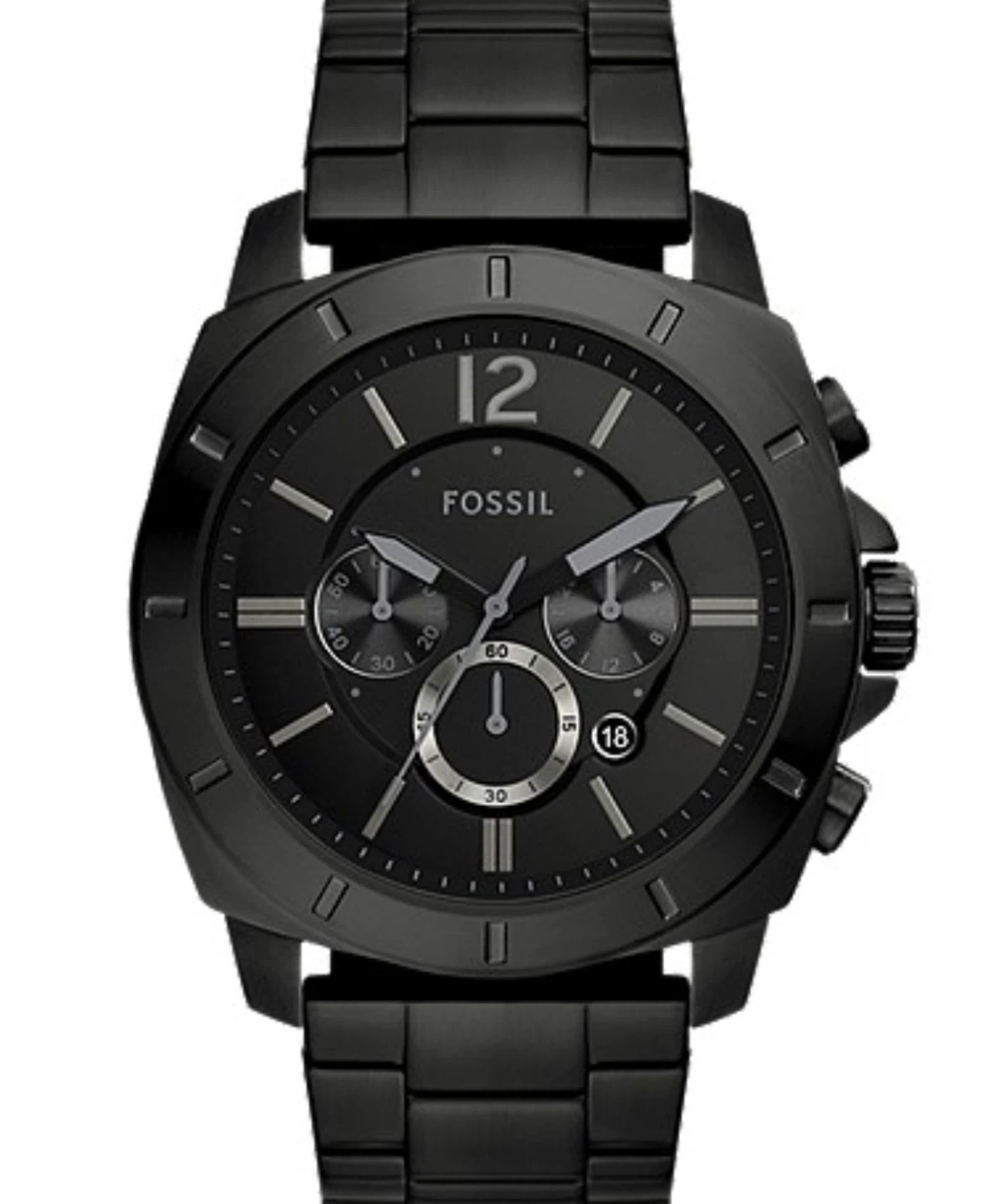 Fossil Nate Chronograph Watch (Black Steel) - Great Condition