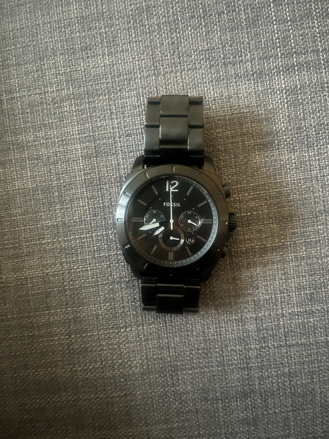 Fossil Nate Chronograph Watch (Black Steel) - Great Condition - photo 2