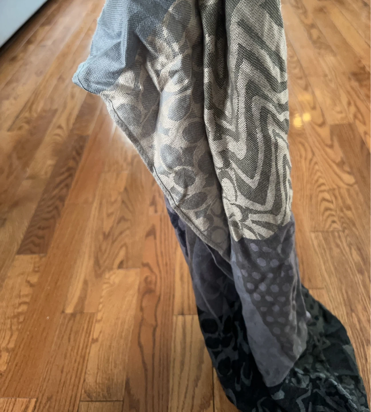 Coach Patchwork Monogram Scarf in Gray & Navy Tones - photo 3