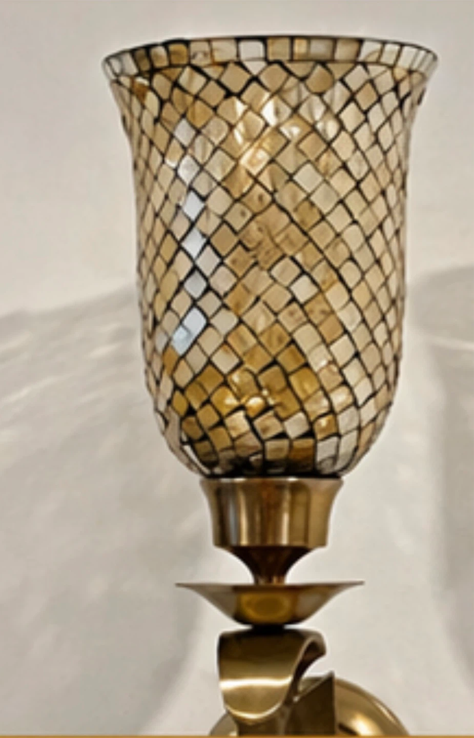 Mosaic Glass and Brass Sconce Lamp - photo 2