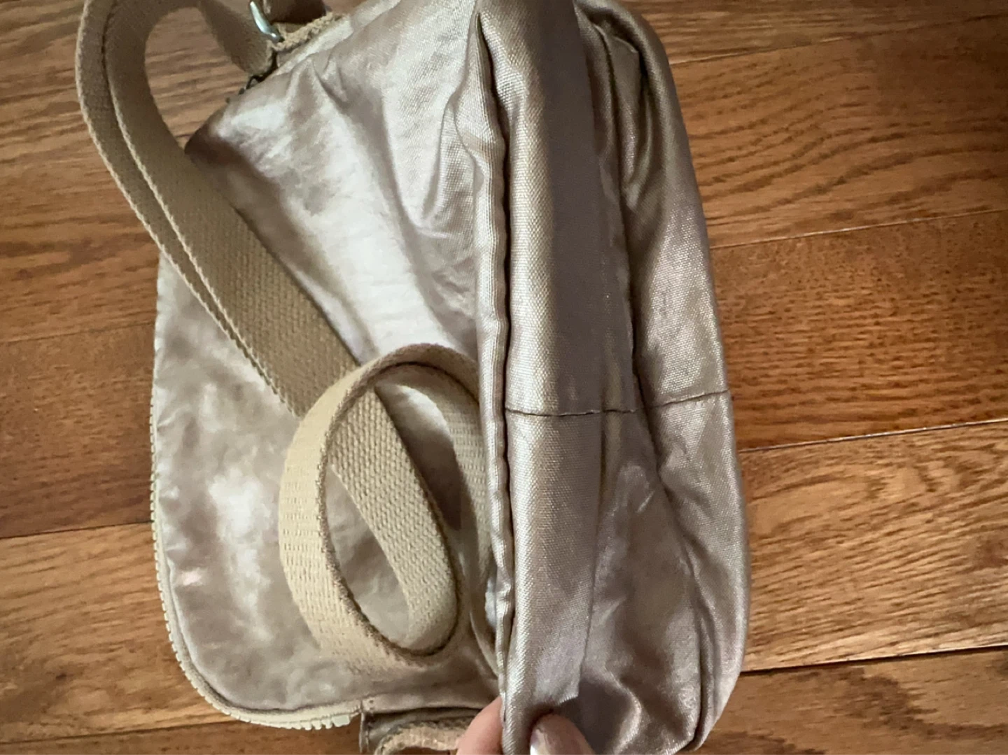 Kipling Crossbody Bag with Monkey Charm - Rose Gold - photo 5