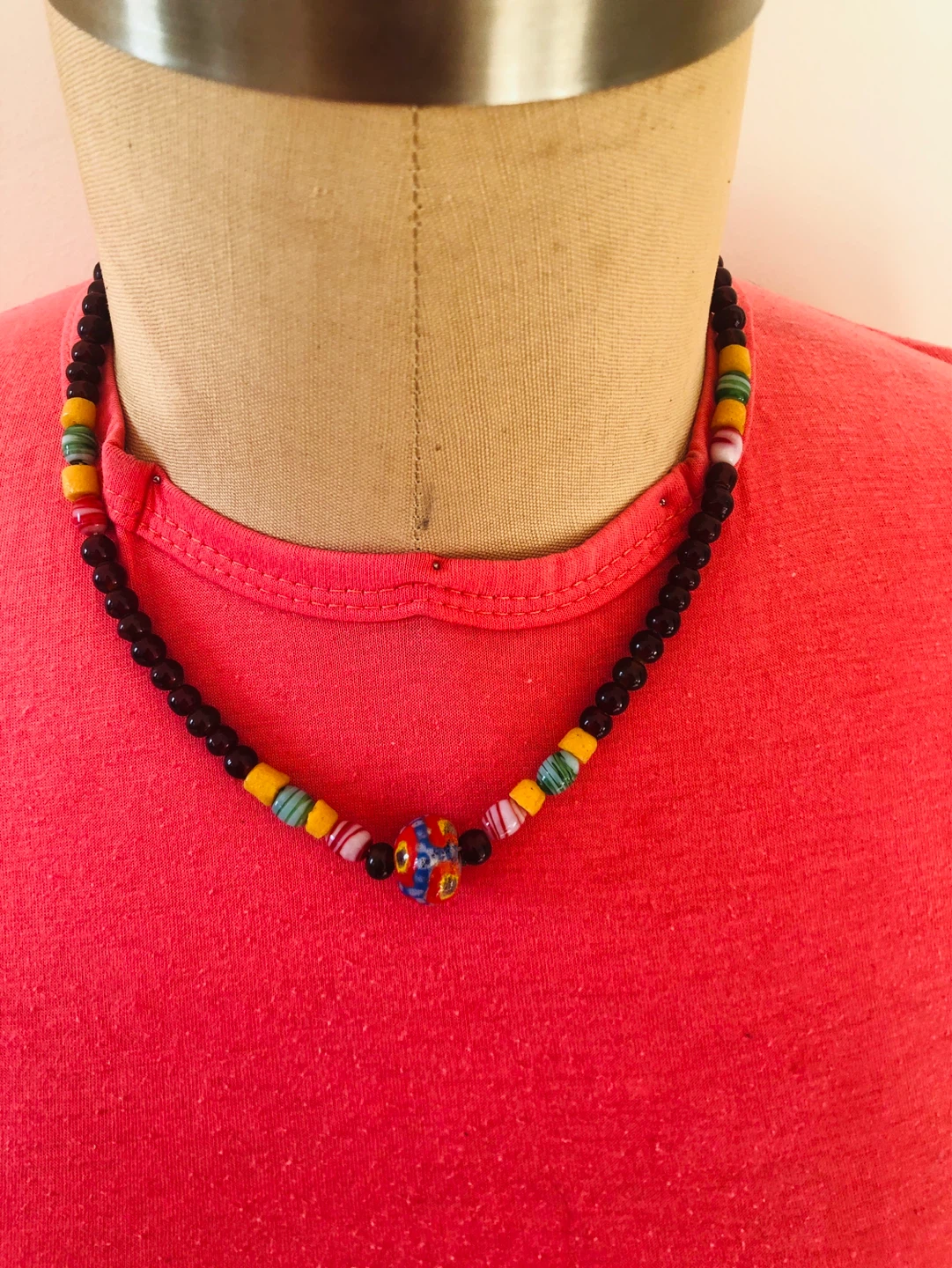 Vintage Glass Beads Necklace