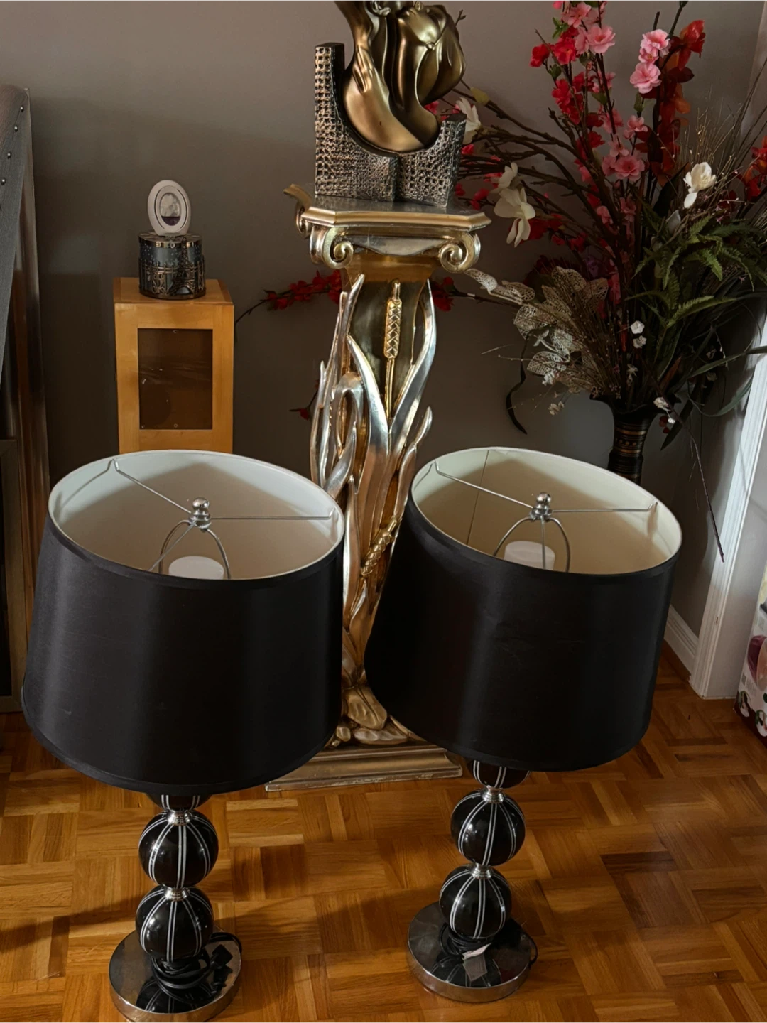🌱Pair of Black Ball Accent Table Lamps - photo 5