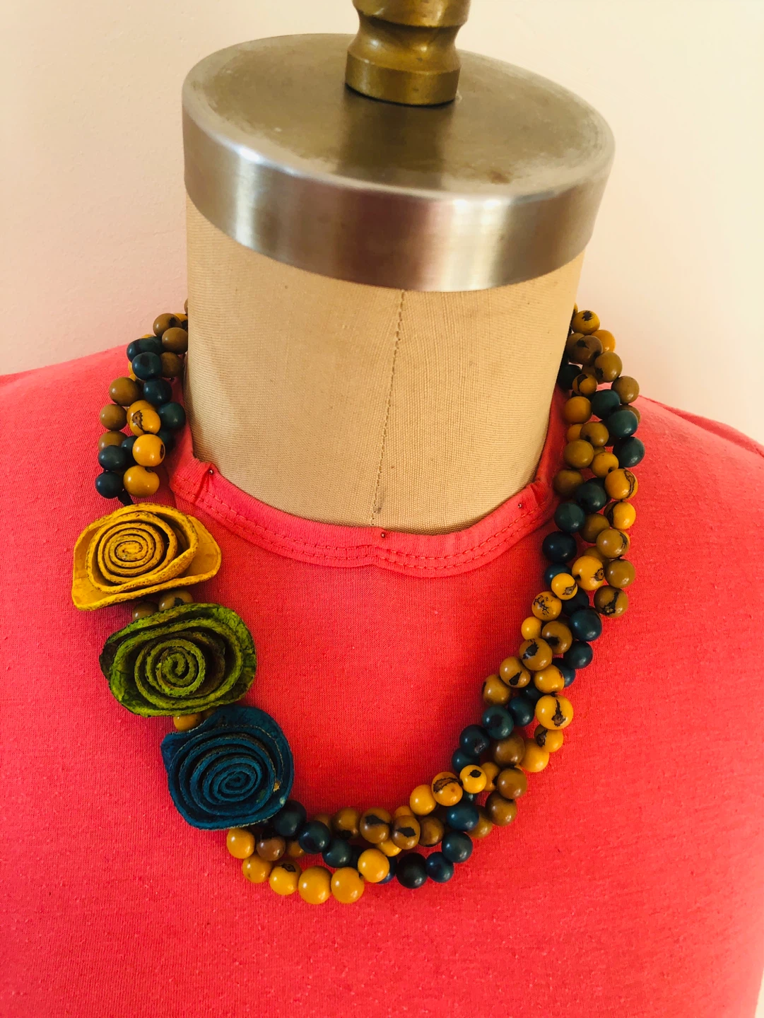 Peruvian Acai Seed Beads with Orange Peel