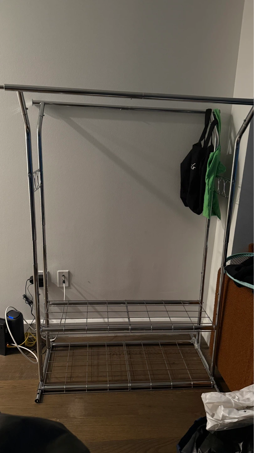 Double Bar Garment Rack with Shelves - photo 4