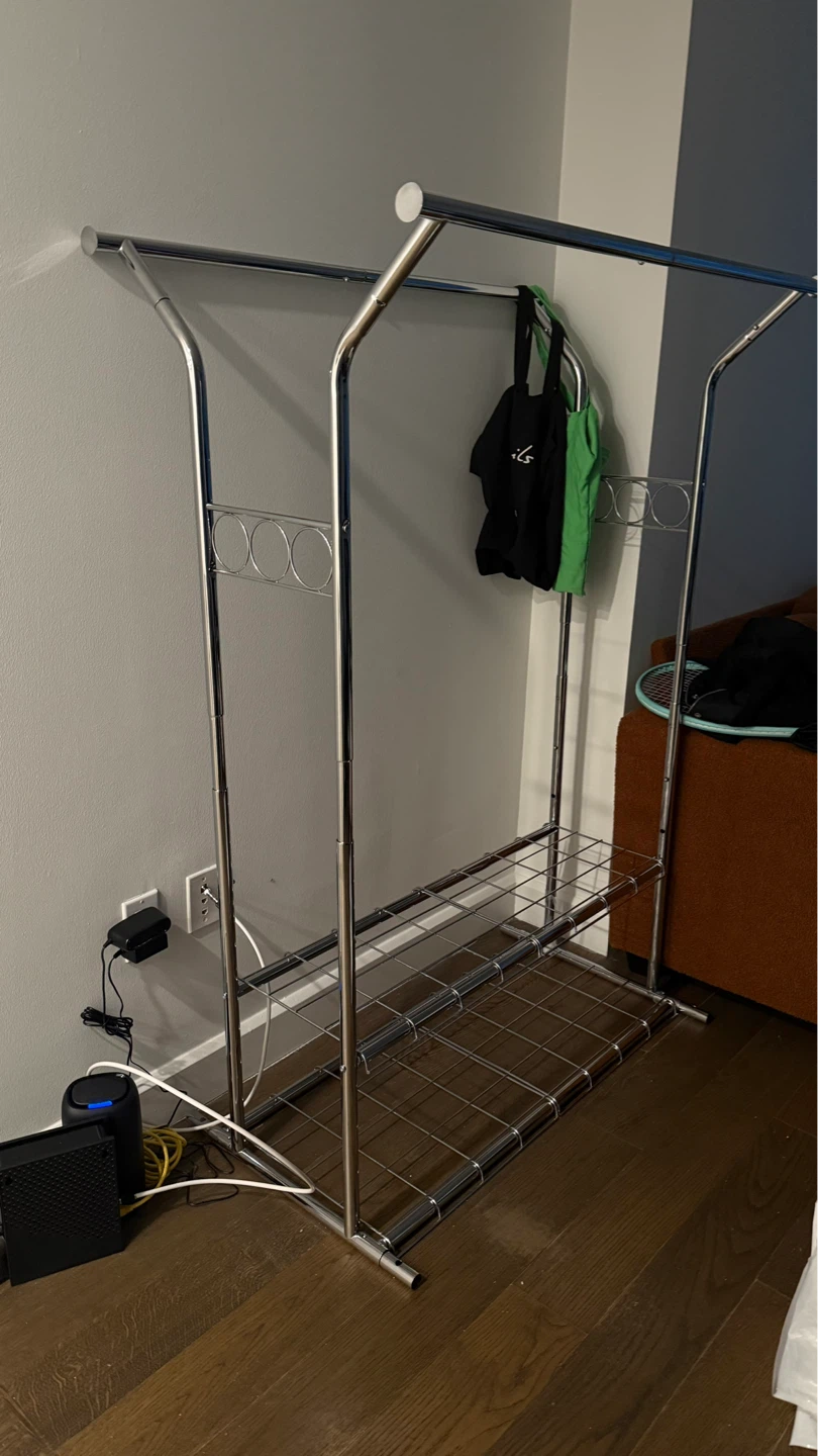Double Bar Garment Rack with Shelves - photo 3