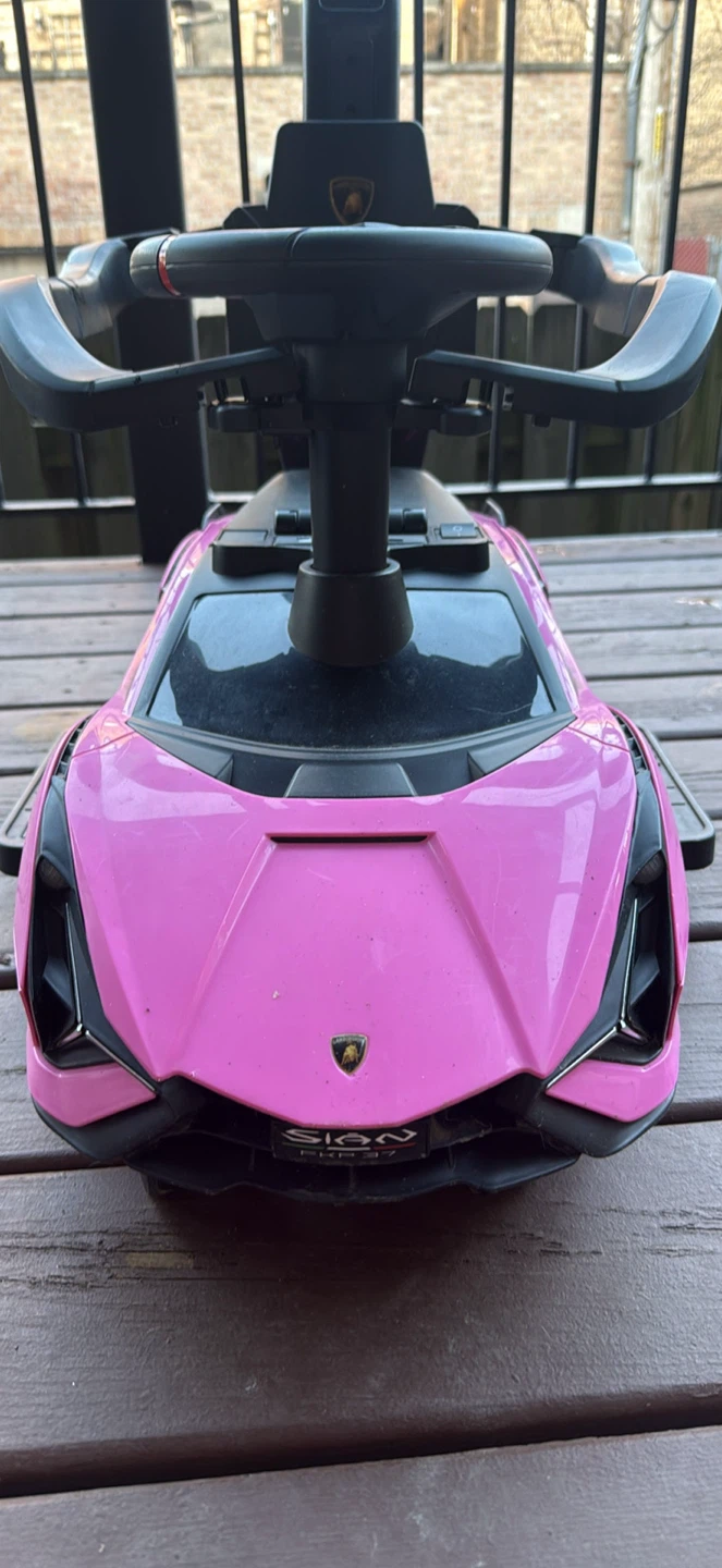 Pink Lamborghini Ride-On Car with Handle - photo 2