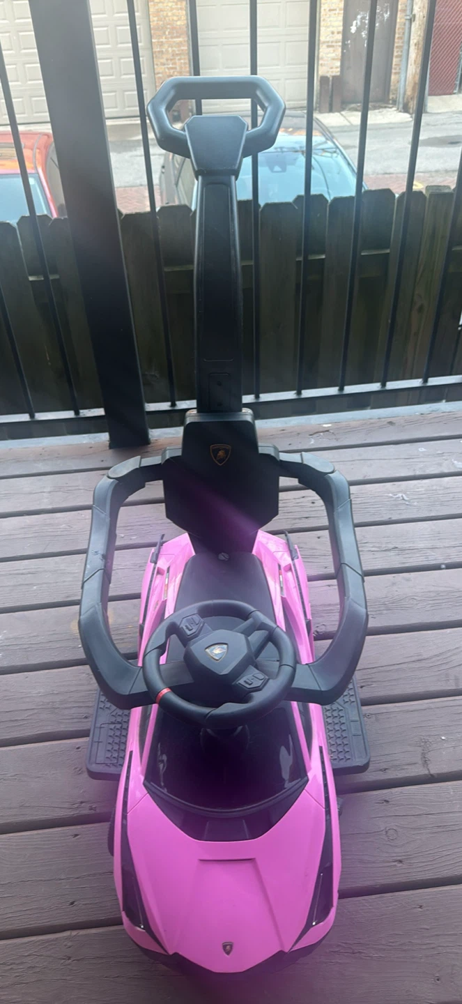 Pink Lamborghini Ride-On Car with Handle - photo 3
