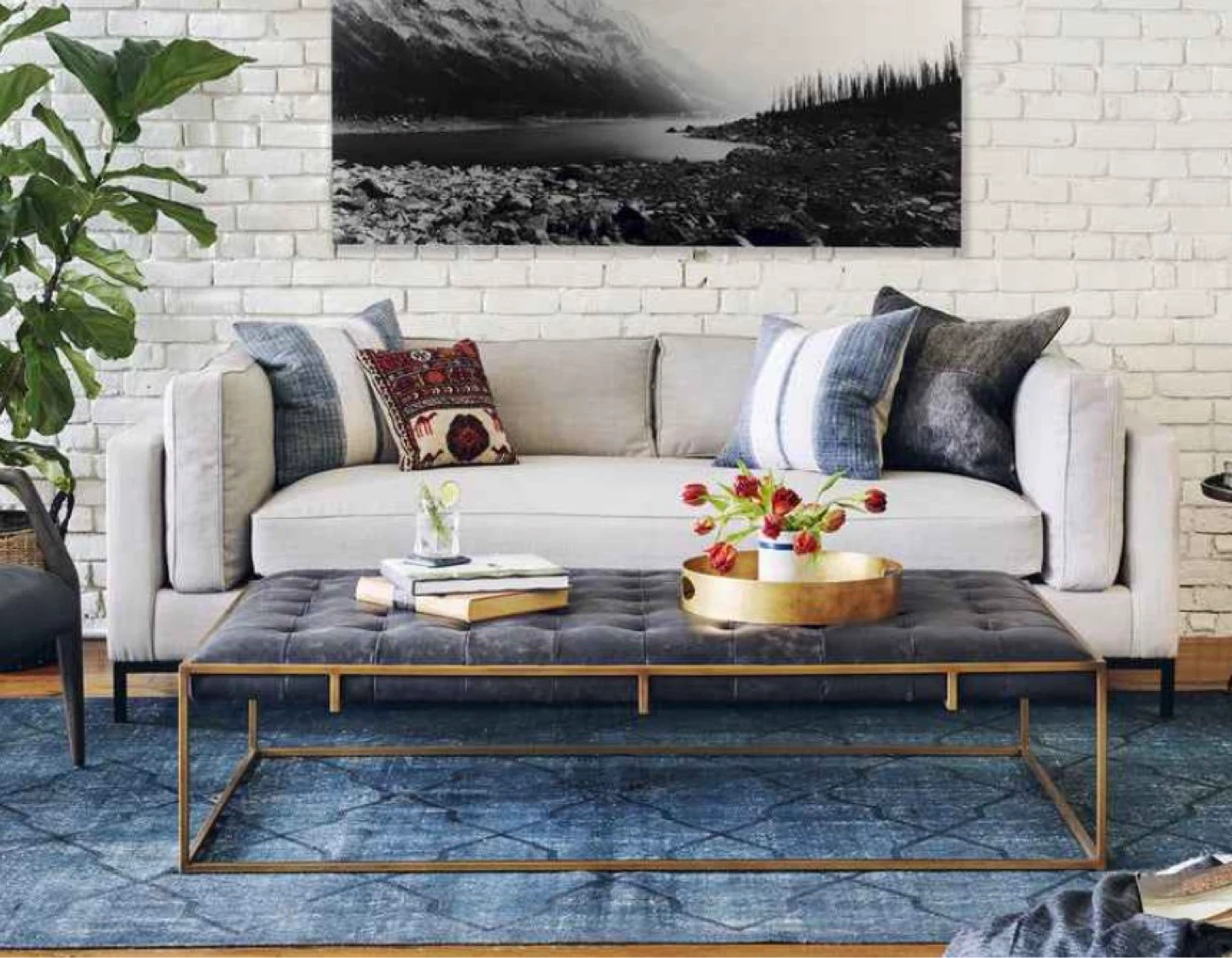 New Gray and Gold Tufted Modern Coffee Table - photo 2
