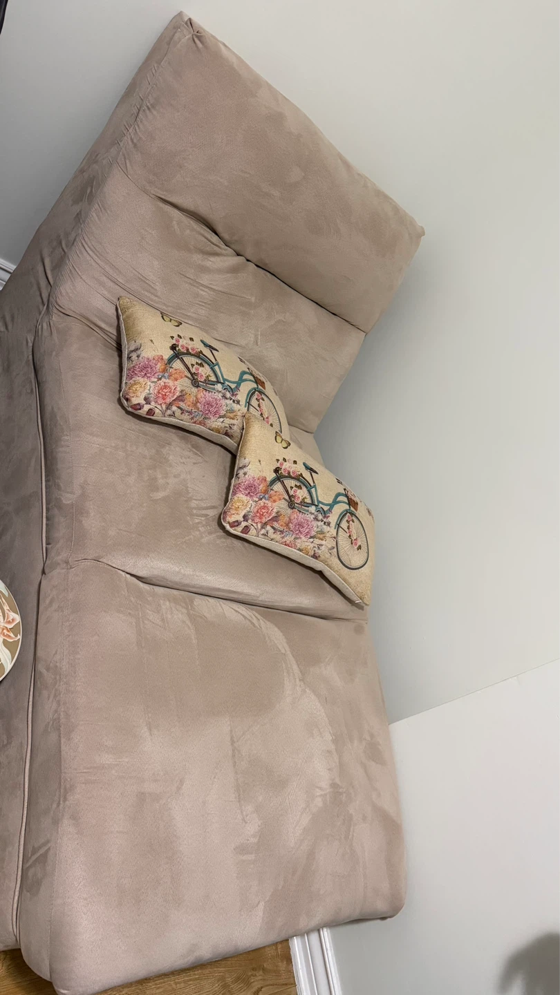 Beige Chaise Lounge with Decorative Pillows - photo 3