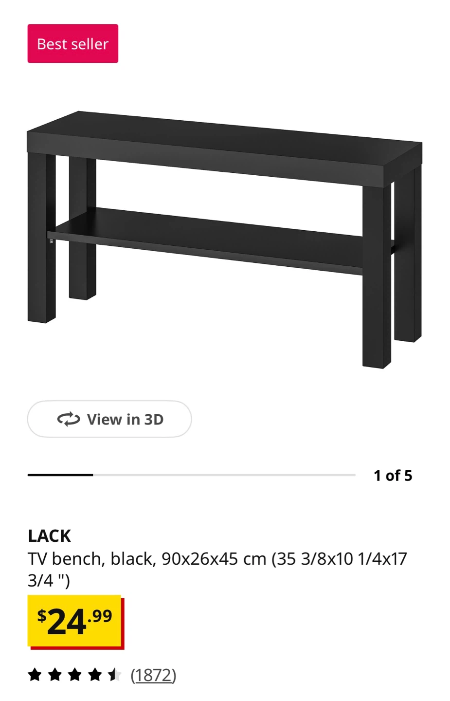 IKEA TV Bench Black - photo 3