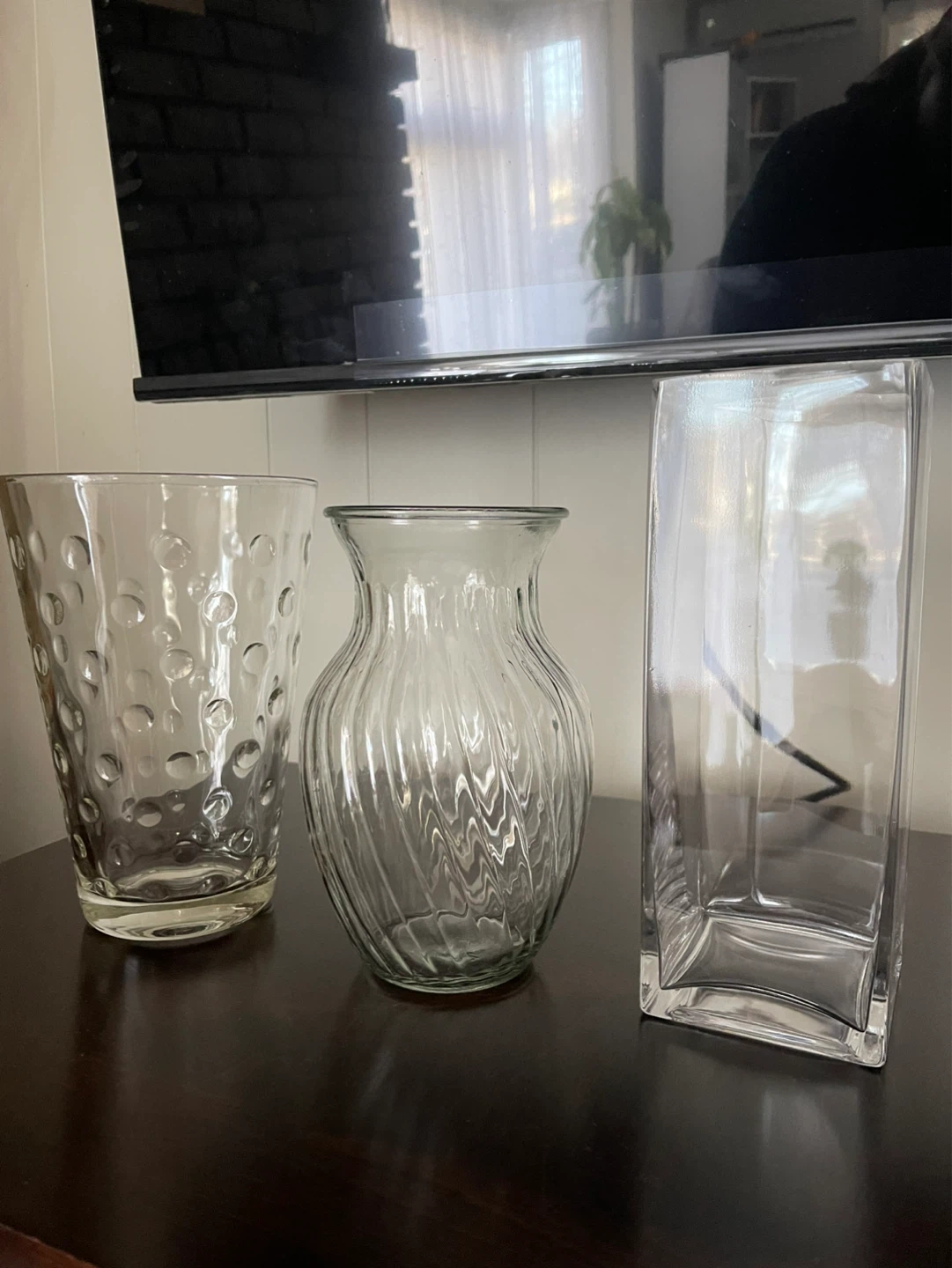 3 Glass Vases