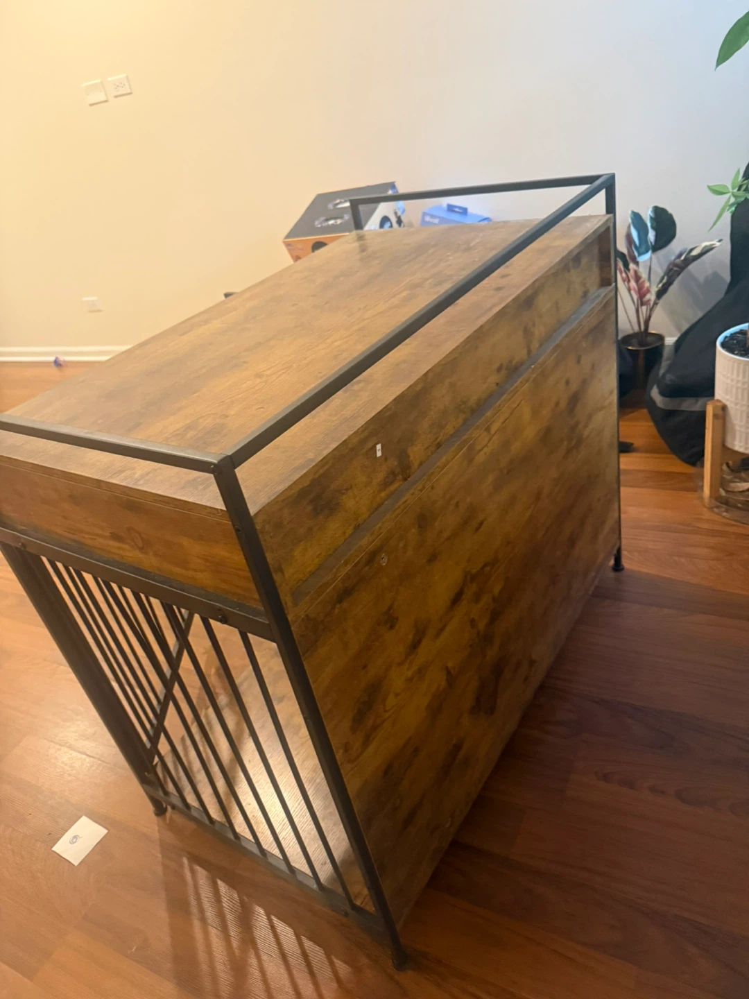 Wooden Dog Crate with Metal Frame