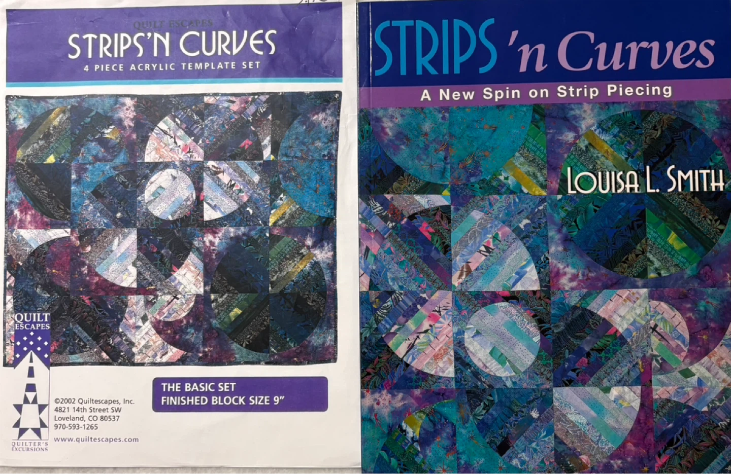Quilt Escapes Strips 'n Curves 4 Piece Acrylic Template Set