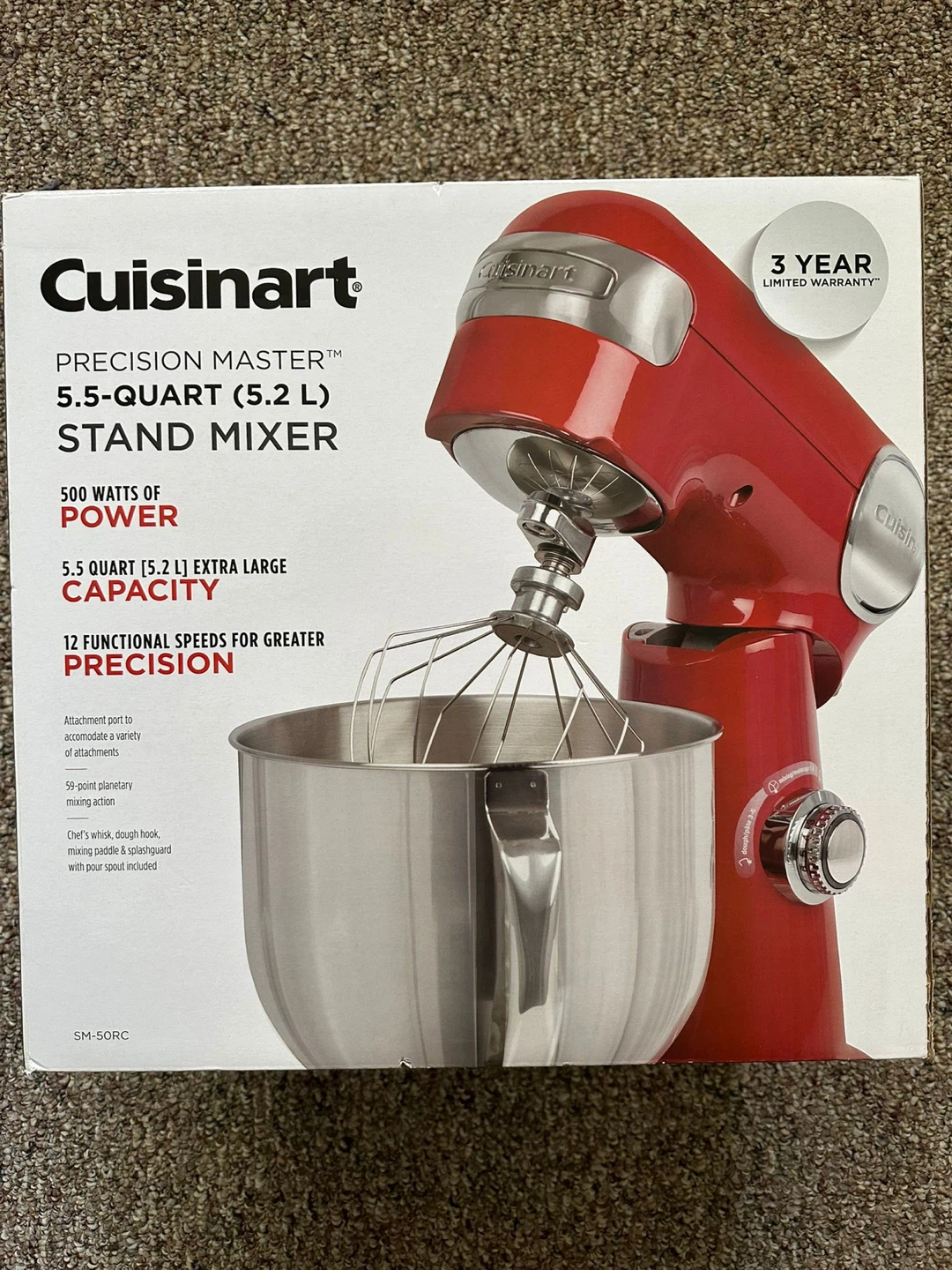 Cuisinart Precision Master 5.5-Quart Stand Mixer - Red - photo 2