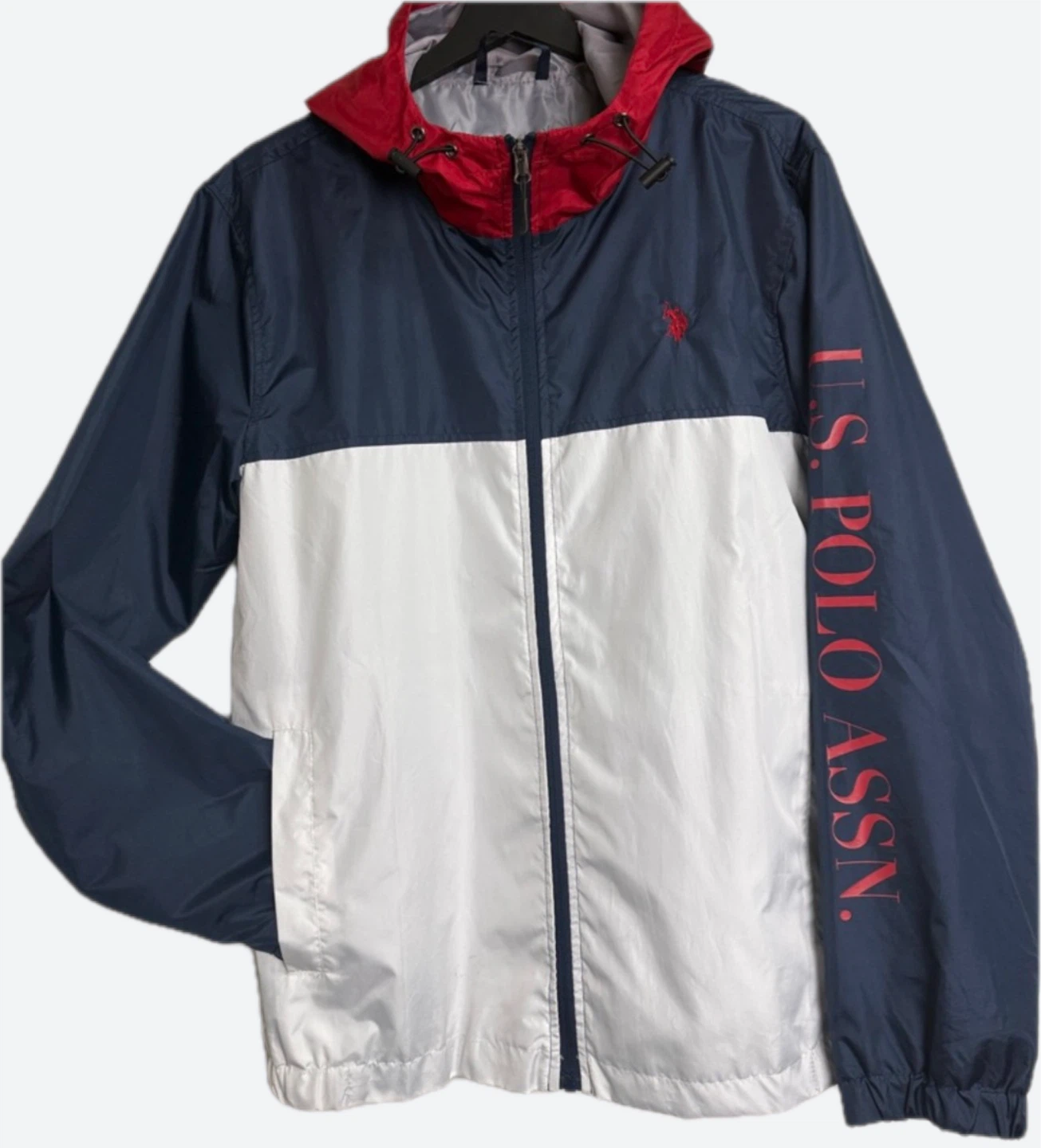 Youth Polo Assn. Colorblock Hooded Windbreaker Jacket Size S