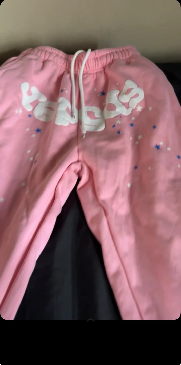 Pink Sweatpants with Cloud and Star Design