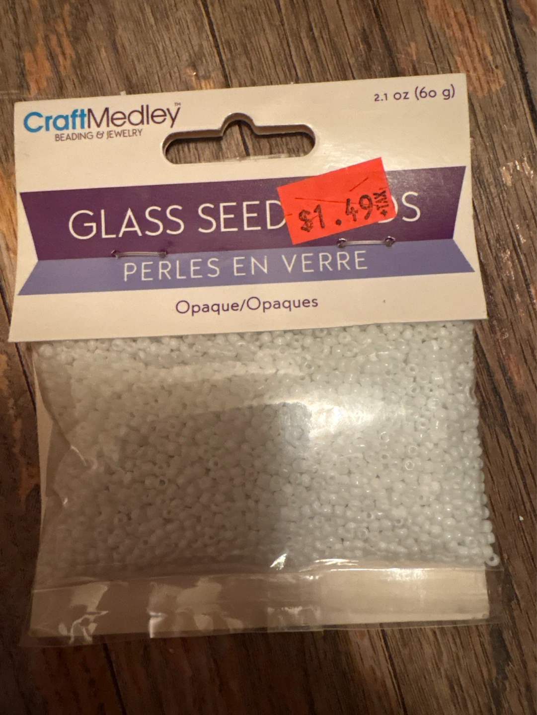 CraftMedley Glass Seed Beads - Opaque White