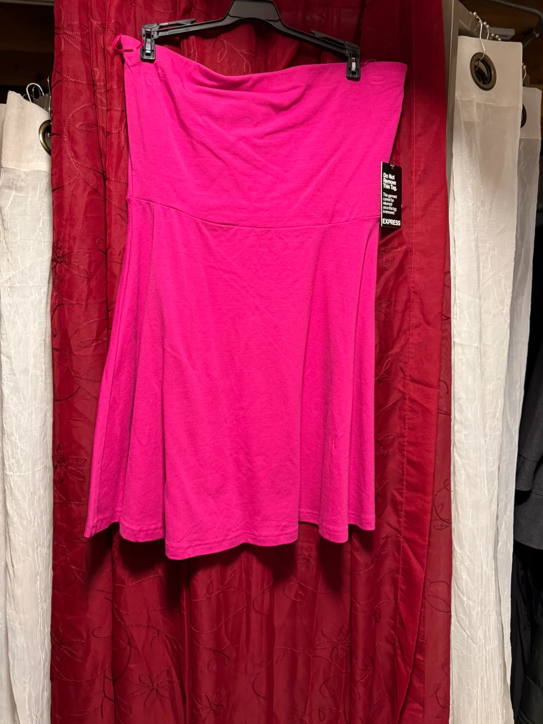EXPRESS Pink Strapless Fit & Flare Dress - photo 2