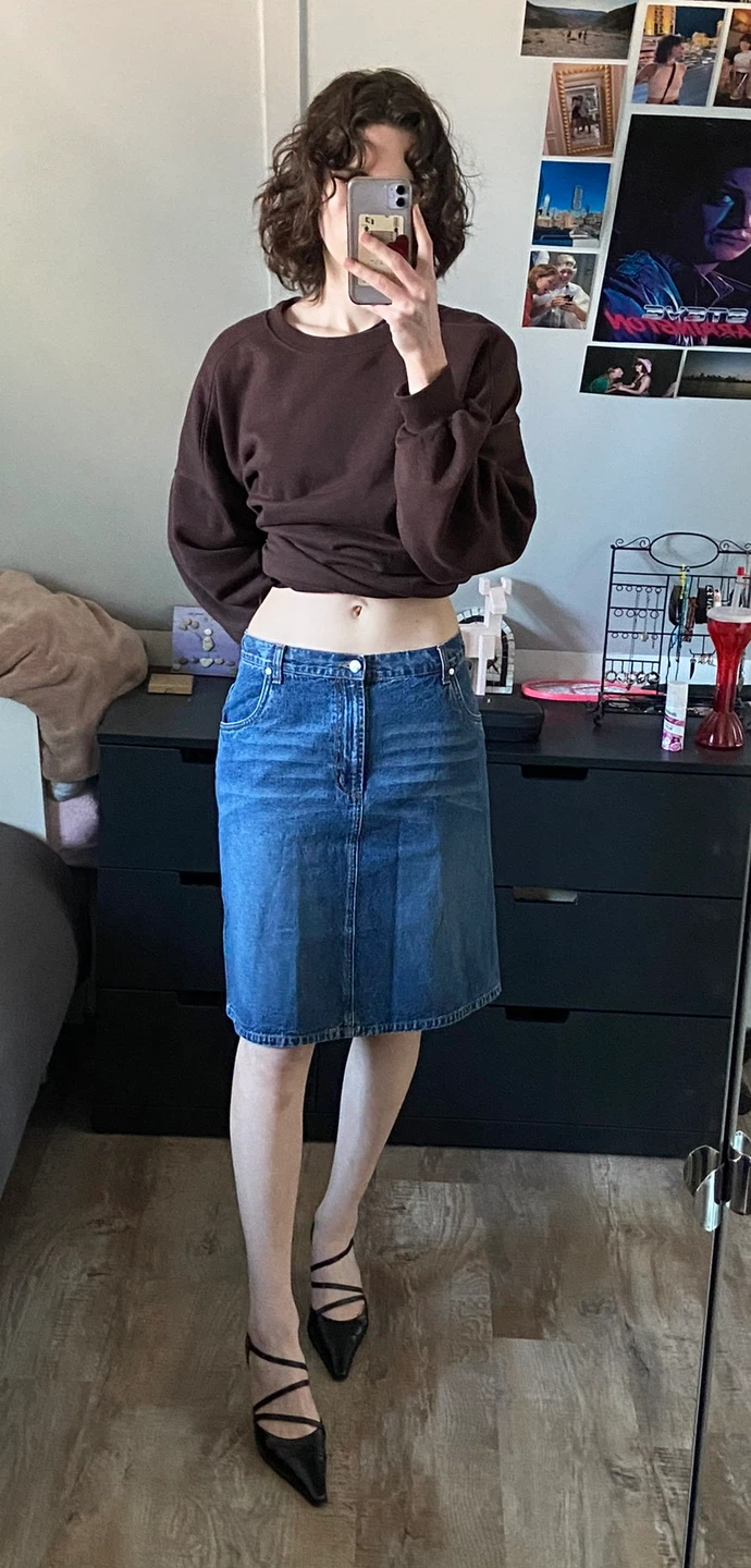 Denim Midi Skirt | Size M / EU38