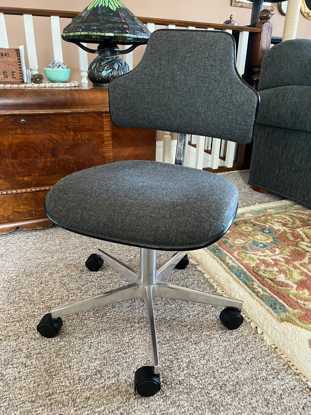 Vintage chrome office chair - photo 5