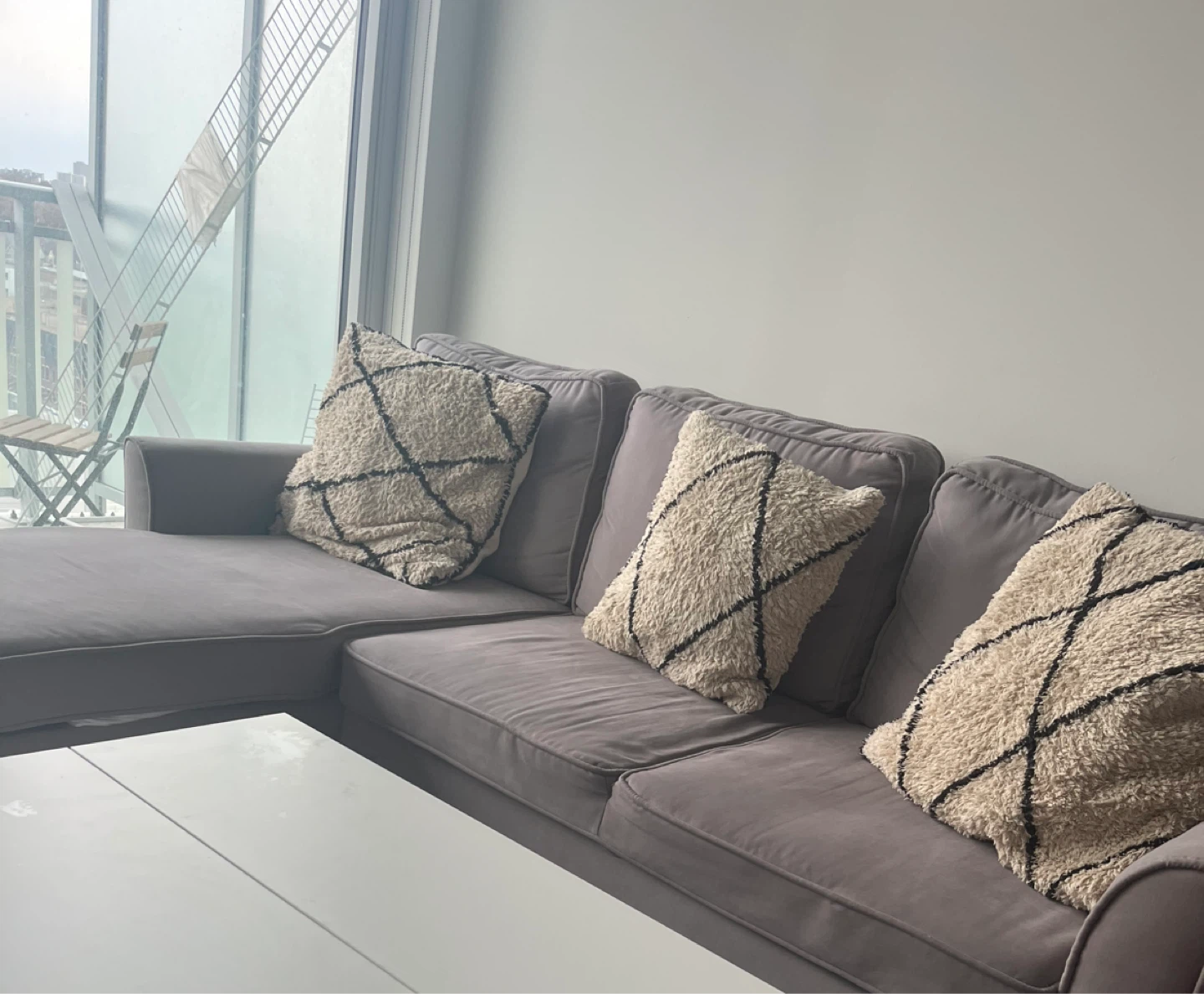 Grey Sectional Sofa bed with Storage