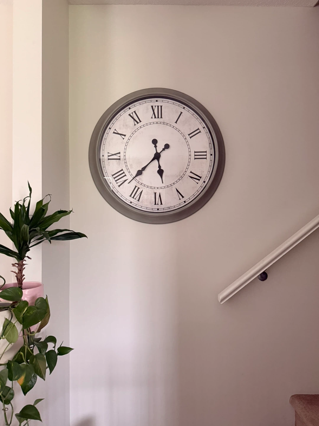 30 inch Grey Roman Numeral Wall Clock