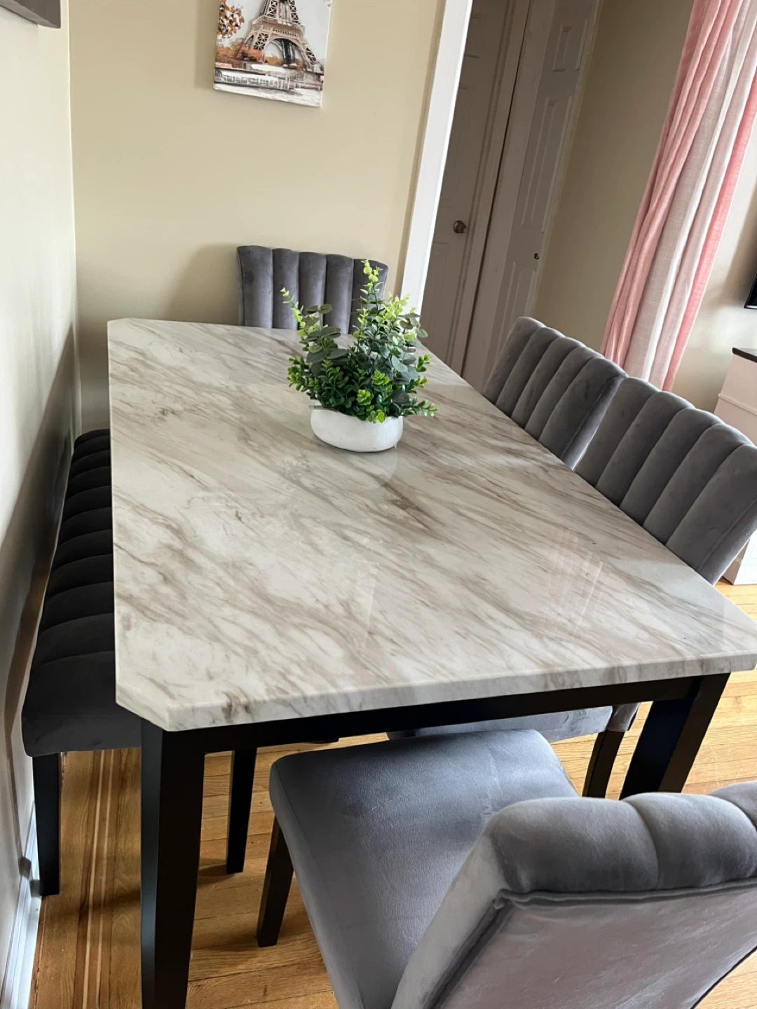 Marble-Look Dining Table