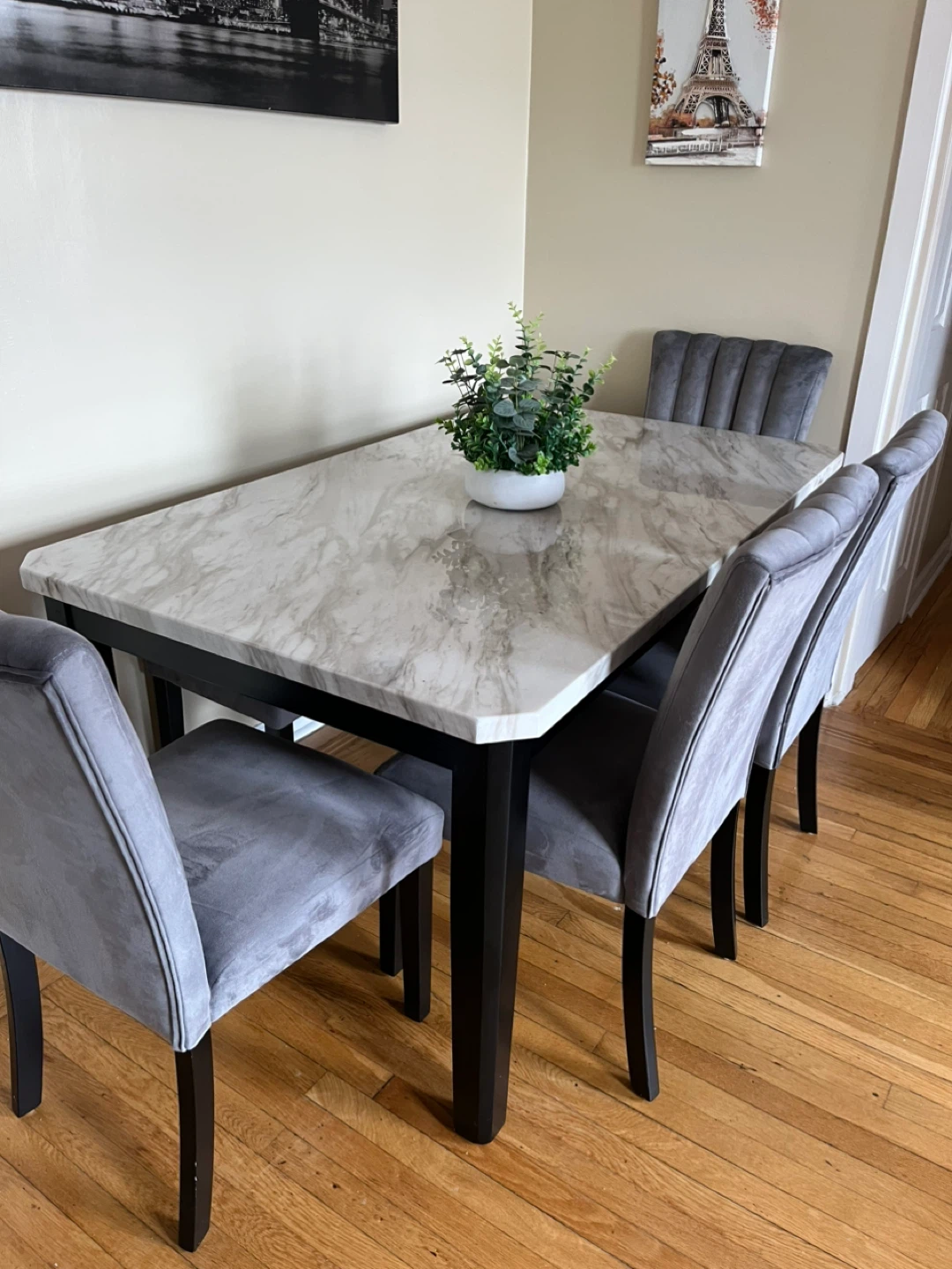 Marble-Look Dining Table - photo 2