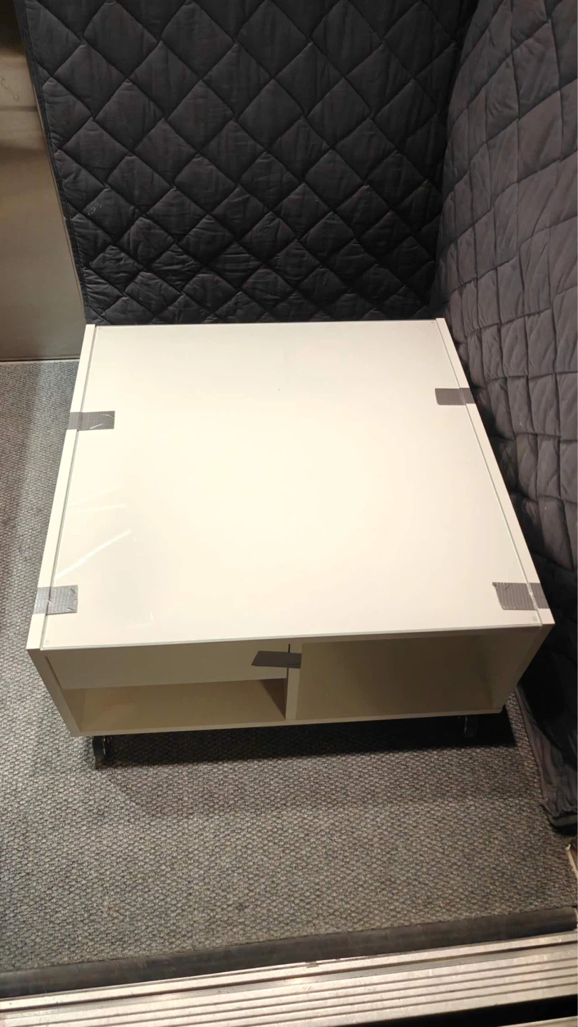 White coffee table with storage