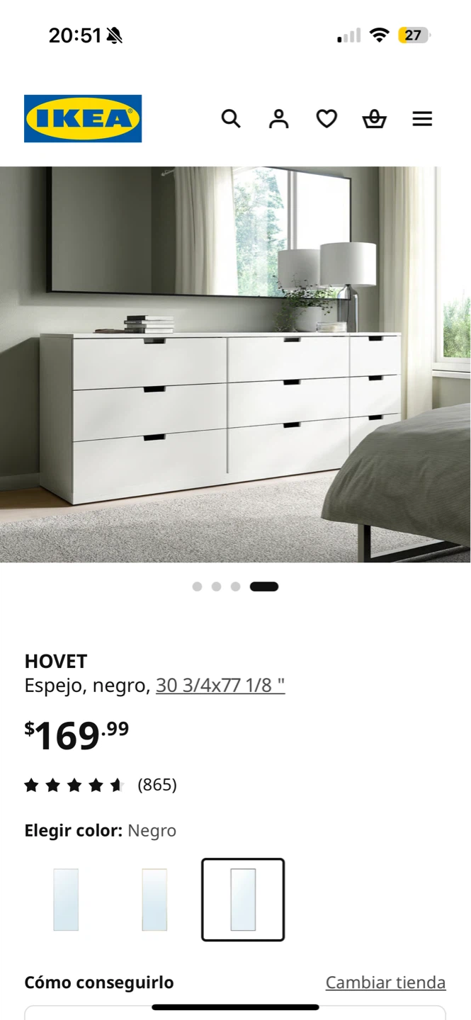 IKEA Hovet Full Length Mirror Black 30 3/4" x 77 1/8" - photo 3