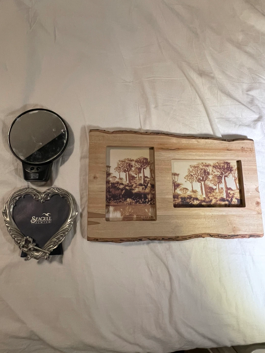Seagull Pewter Heart Picture Frame & Double Wood Frame - photo 3