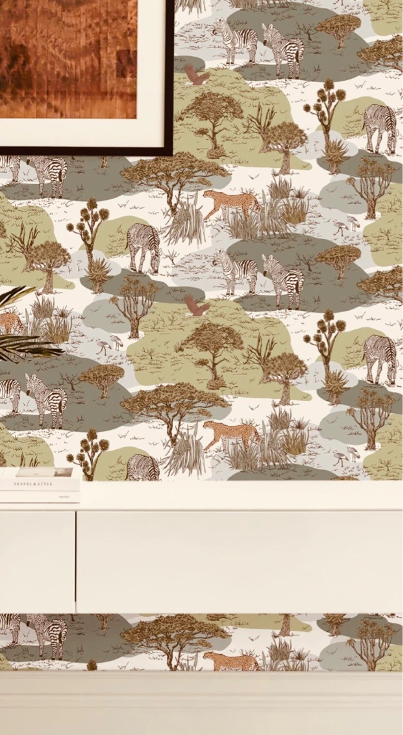 Animals print large wallpaper peel & stick rolls - photo 4